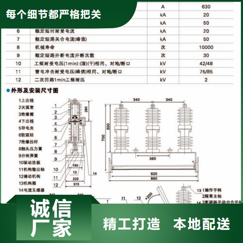 LW8-40.5/1250-25不锈钢常规六氟化硫断路器同城制造商