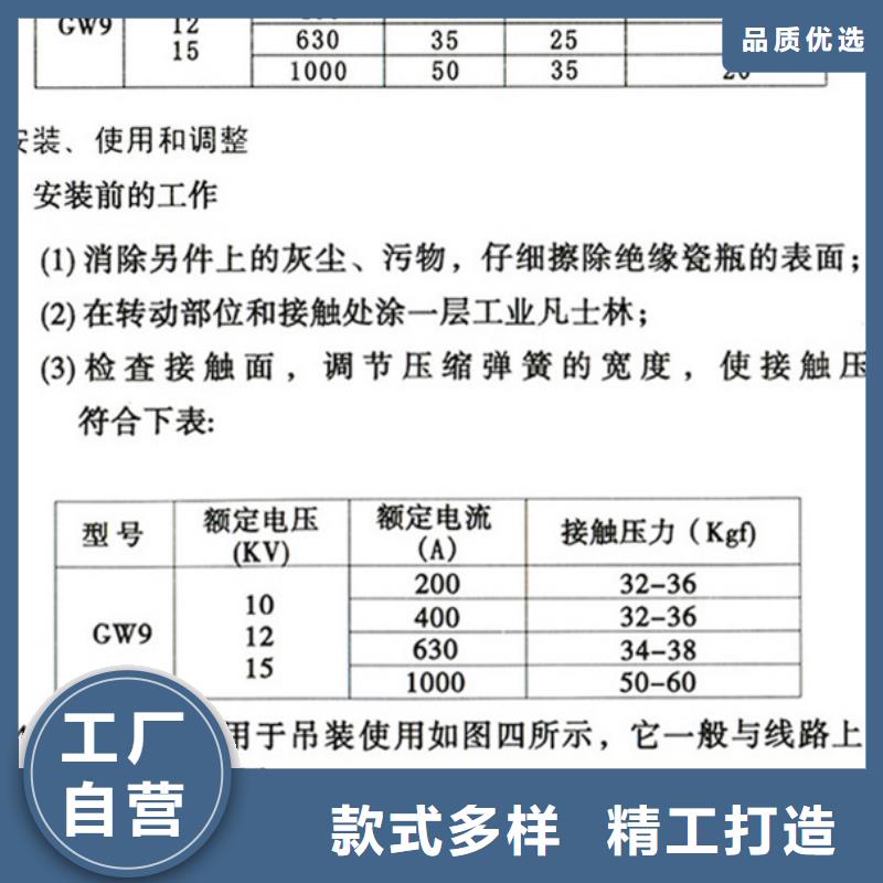 单极隔离开关GHW9-20KV/200A库存充足同城品牌