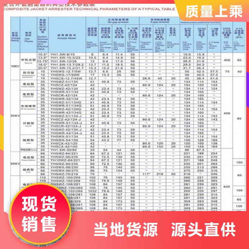 氧化锌避雷器HY10WZ-108/281厂家报价本地生产厂家