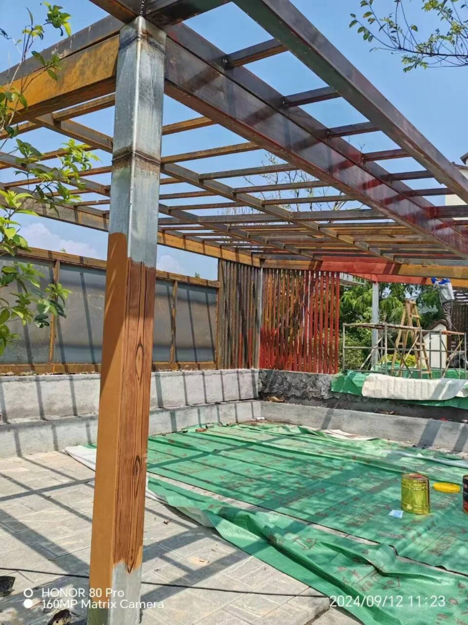 仿古园林建筑木纹漆包工包料多少钱